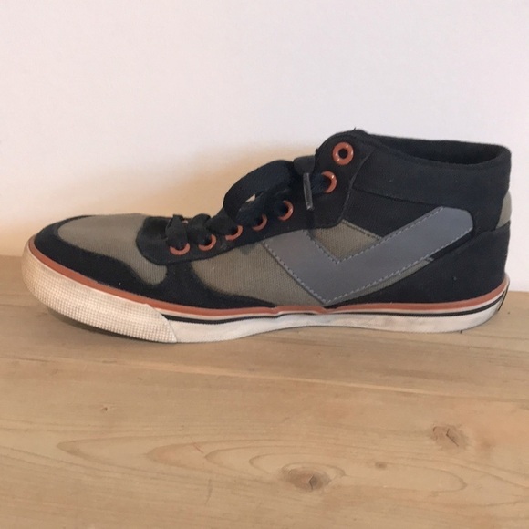 Pony Madison skateboard shoes sneakers black gray orange size 7.5 - Picture 3 of 10